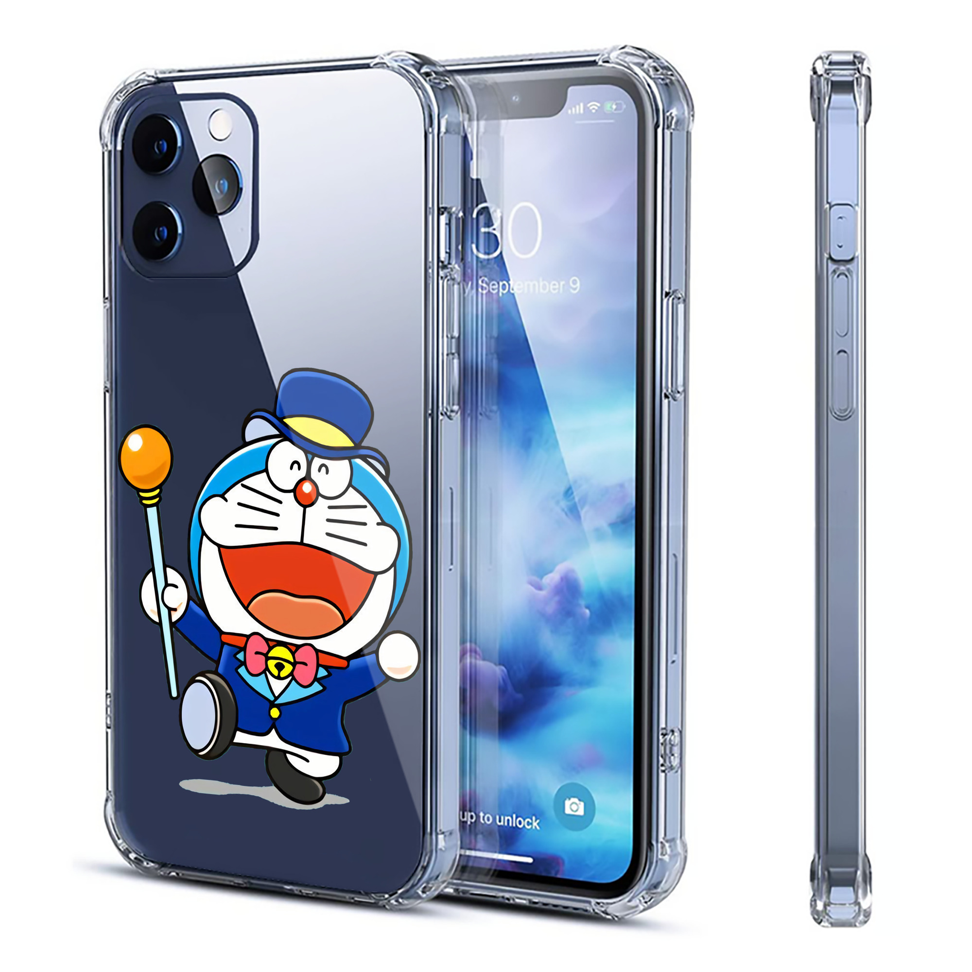 （画像用） ドラえもん Doraemon 【iPhone 12シリーズ対応】透明スマホケース（クリアソフトケース）